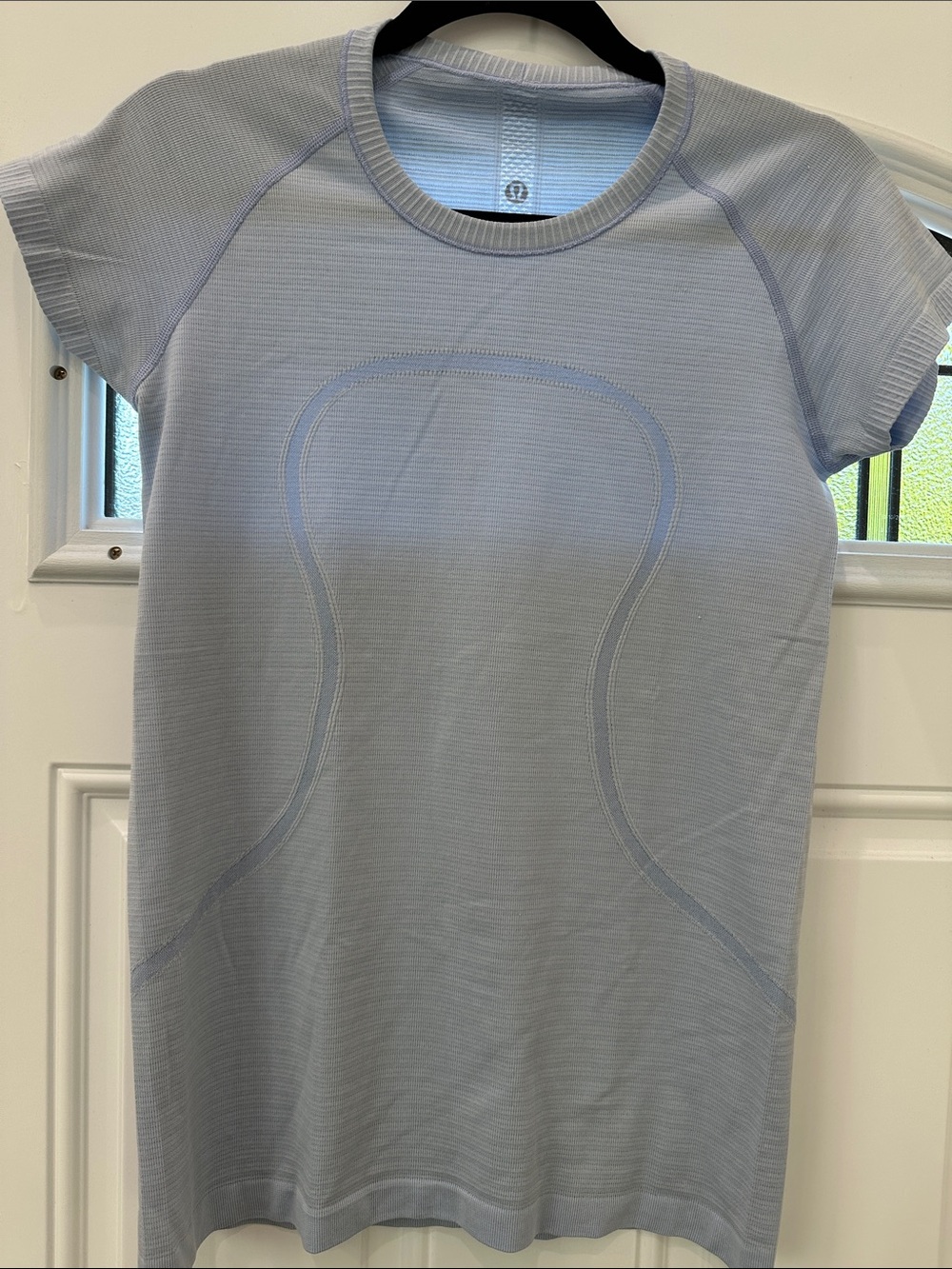 lululemon athletica pale blue seamless short sleeve top